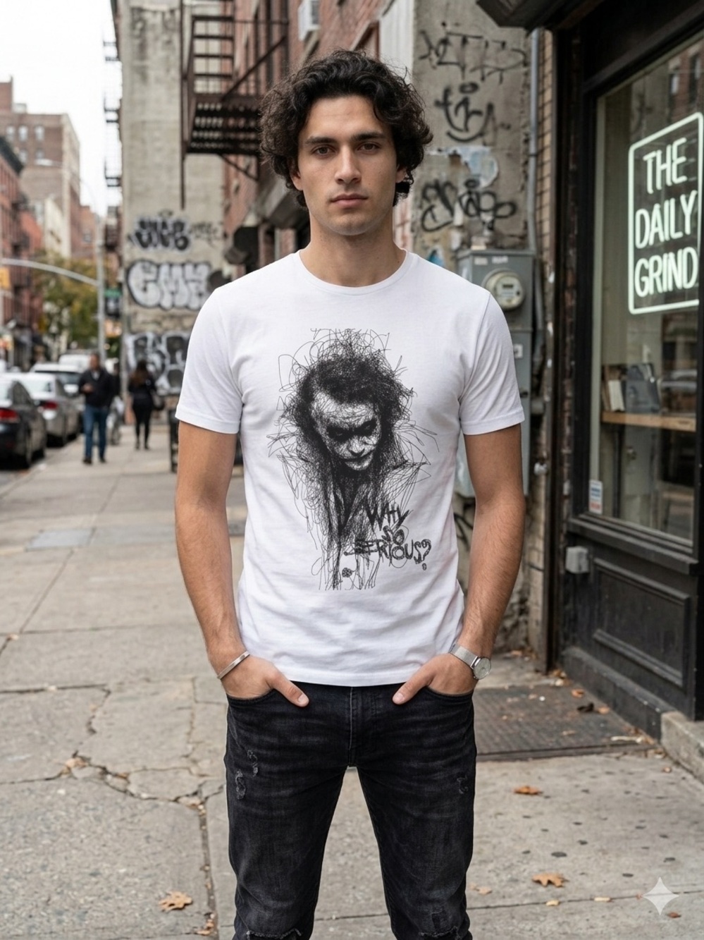 Wileed Made In Italy Joker Why So Serious Graphic T Shirt XL 100% Cotton